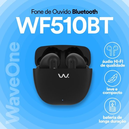Fone de Ouvido Bluetooth TWS WF510BT WaveOne c/ Cancelamento de Ruído, Modo Ambiente e 25h de bateria